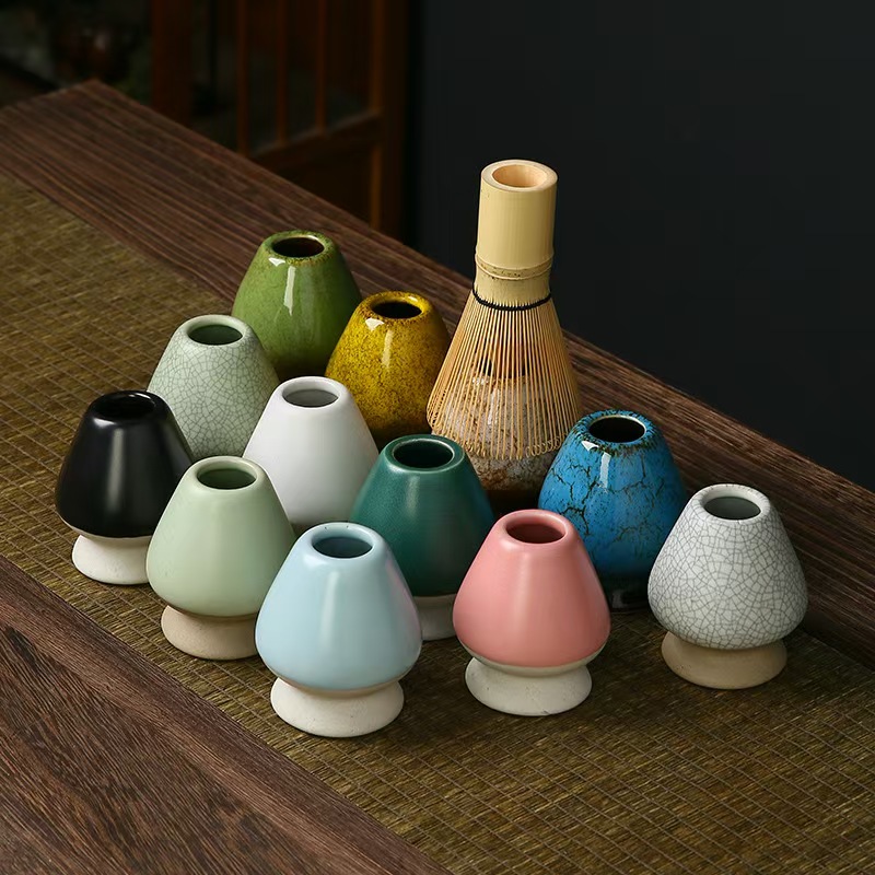 Bamboo Whisk Chasen - Matcha Çay Çırpıcısı Tutucu Seramik Bambu