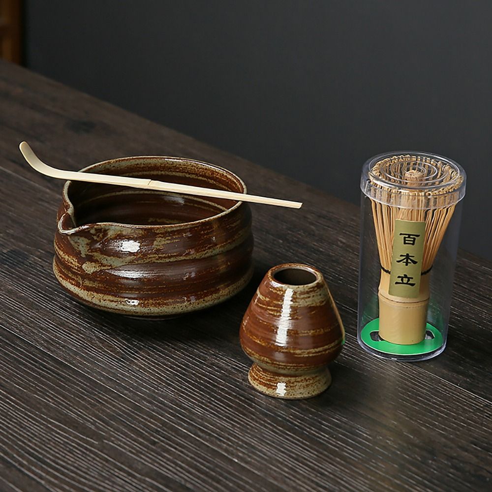 Bamboo Whisk Chasen - 4 adet yeni bambu seramik japon